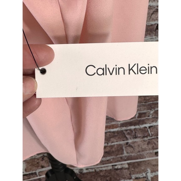 Calvin Klein Pink Ruffle Front Short Sleeve Collared Blouse Top Plus 2X NWT - Picture 6 of 12